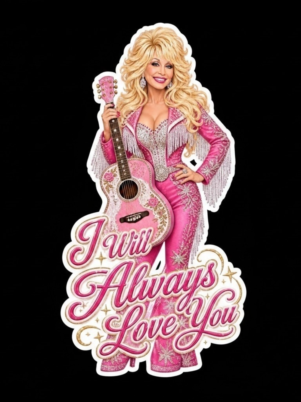 Dolly Parton Sticker 'I Will Always Love You' Design